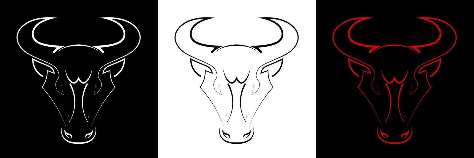 toro, testa di bue, logo. simbolo del 2021 nel calendario cinese. forza, potenza. elemento per tatuaggio. vettore