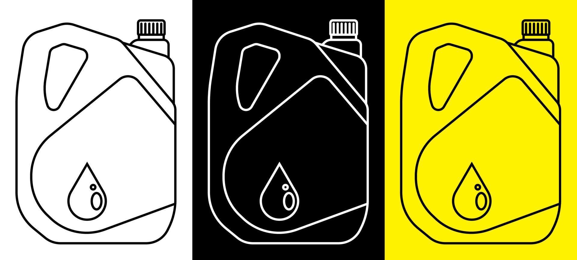 icona del contenitore dell'olio per auto. funzionamento stabile del motore della macchina. manutenzione auto e cambio olio stagionale presso centro assistenza. vettore