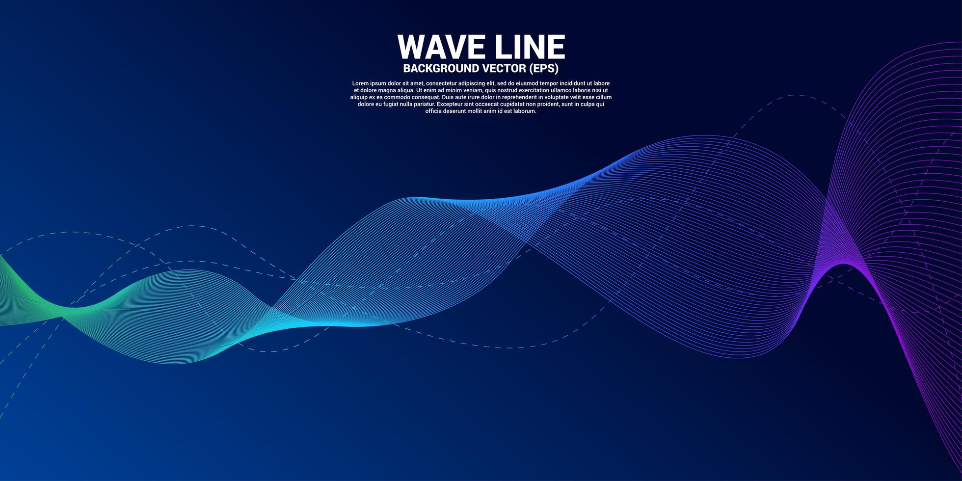 curva blu della linea d'onda sonora vettore