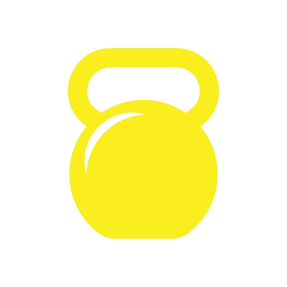 eps10 icona solida kettlebell vettoriale gialla isolata su sfondo bianco. simbolo del kettlebell in uno stile moderno e alla moda semplice e piatto per il design del tuo sito web, l'interfaccia utente, il logo e l'applicazione mobile