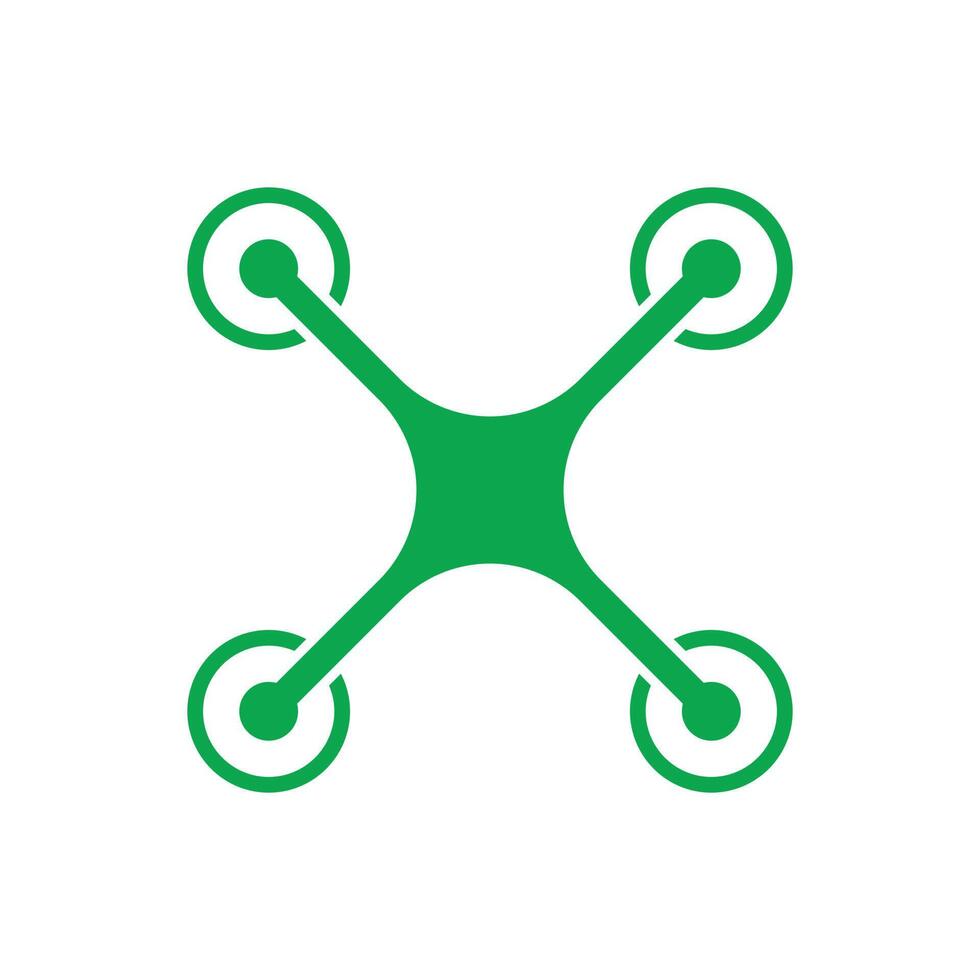 eps10 icona quadrirotore drone vettore verde isolata su sfondo bianco. simbolo della fotocamera volante in uno stile moderno e alla moda piatto semplice per il design del tuo sito web, interfaccia utente, logo, pittogramma e applicazione mobile