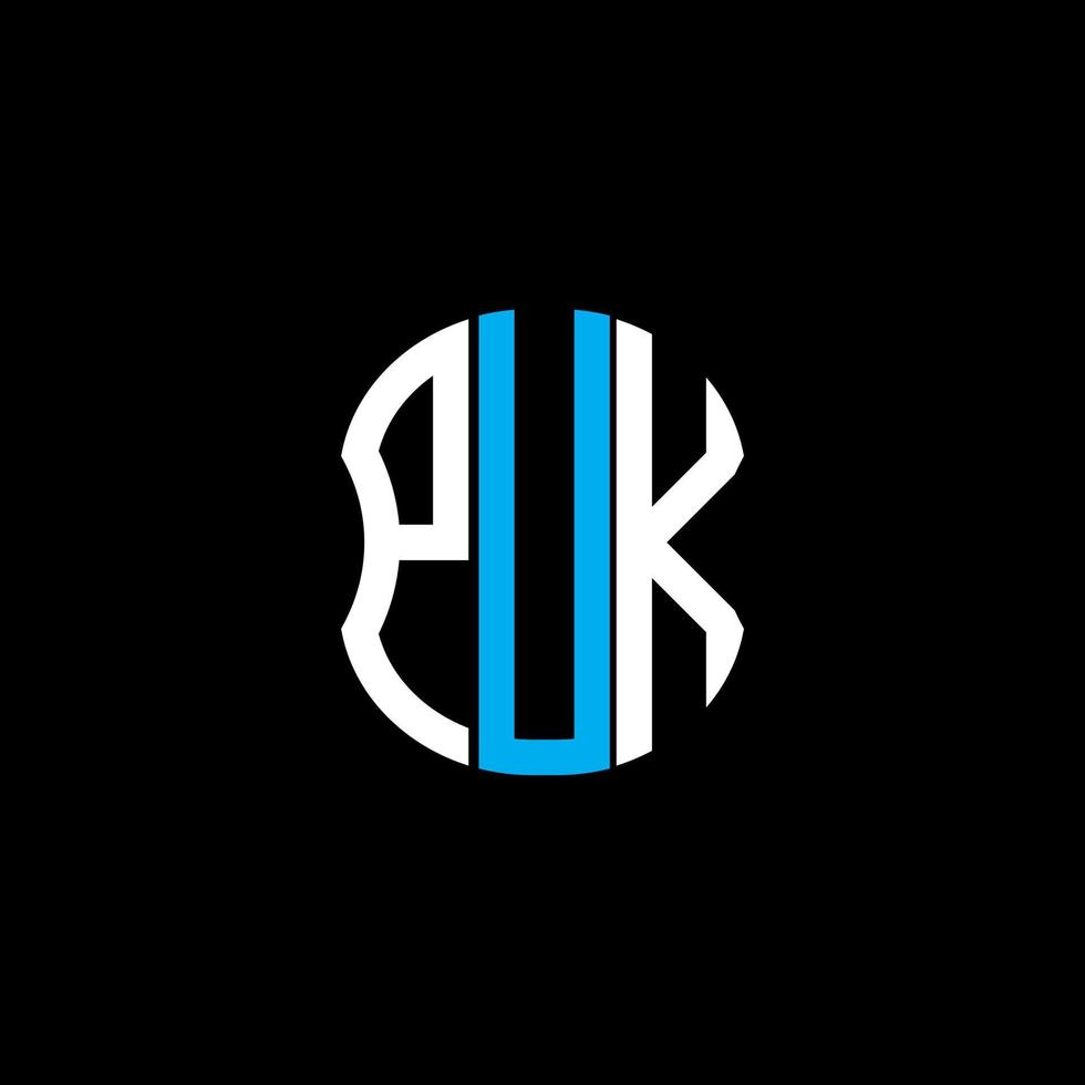 puk lettera logo design creativo astratto. puk design unico vettore