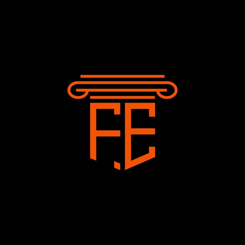 fe lettera logo design creativo con grafica vettoriale