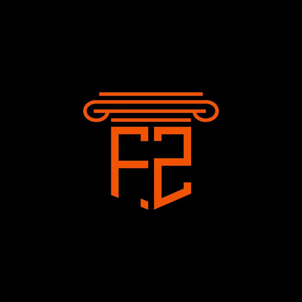 fz lettera logo design creativo con grafica vettoriale