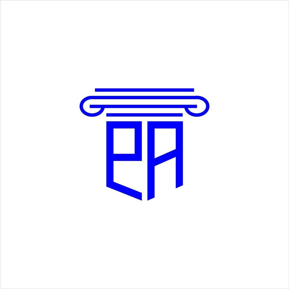 pa lettera logo design creativo con grafica vettoriale