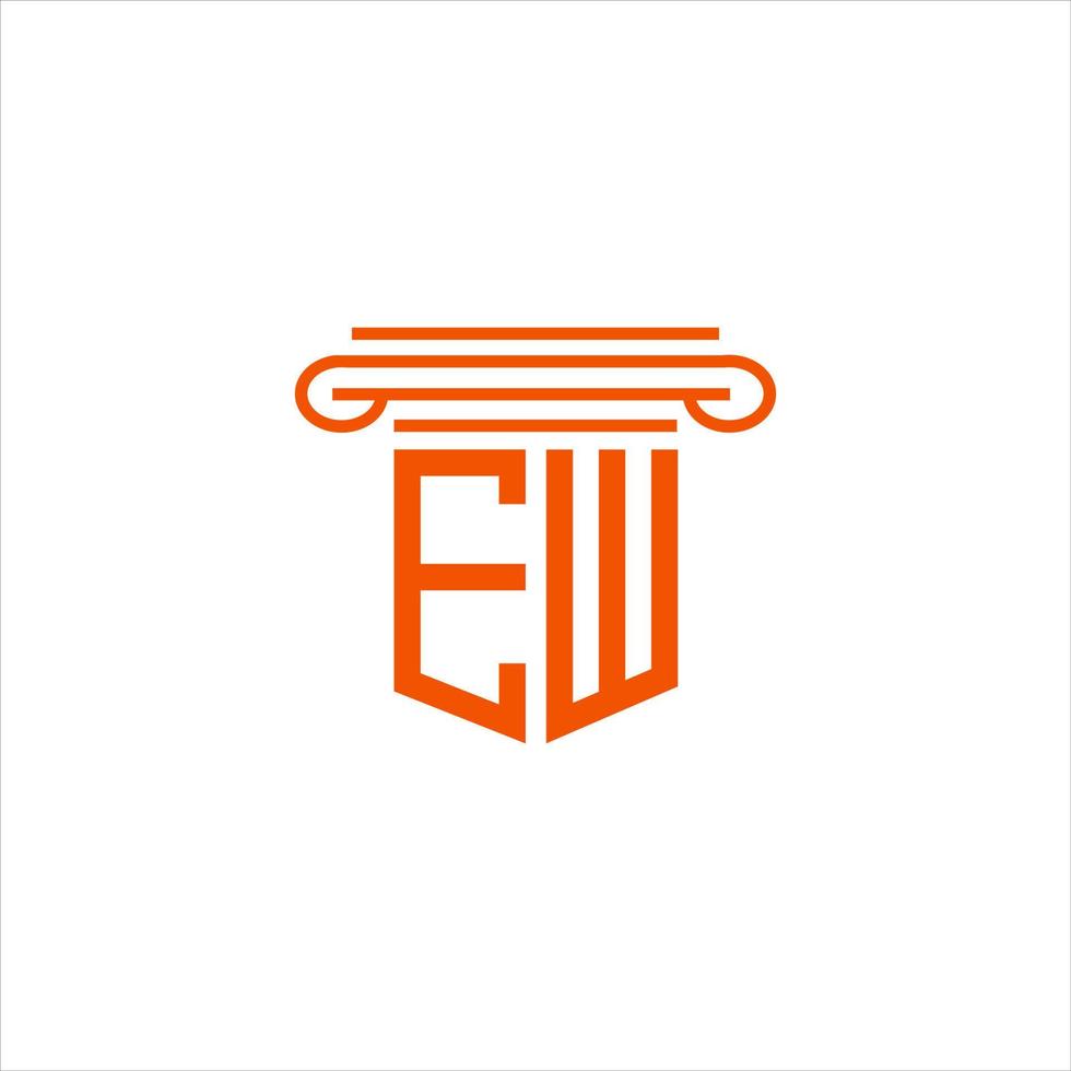 ew lettera logo design creativo con grafica vettoriale