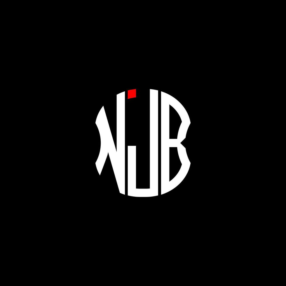 njb lettera logo design creativo astratto. njb design unico vettore