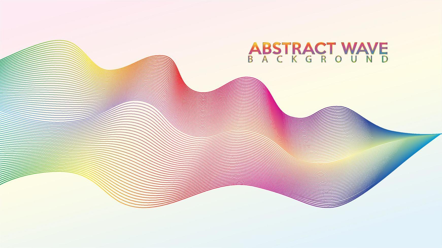 vettore di progettazione di sfondo della linea d'onda astratta arcobaleno, concetto di cornice dello spettro, sfondo bianco, modello di progettazione audio dello spettro colorato