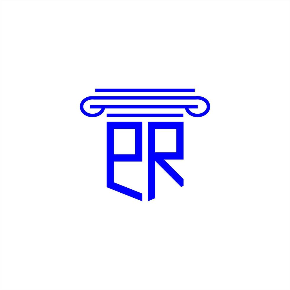 pr lettera logo design creativo con grafica vettoriale