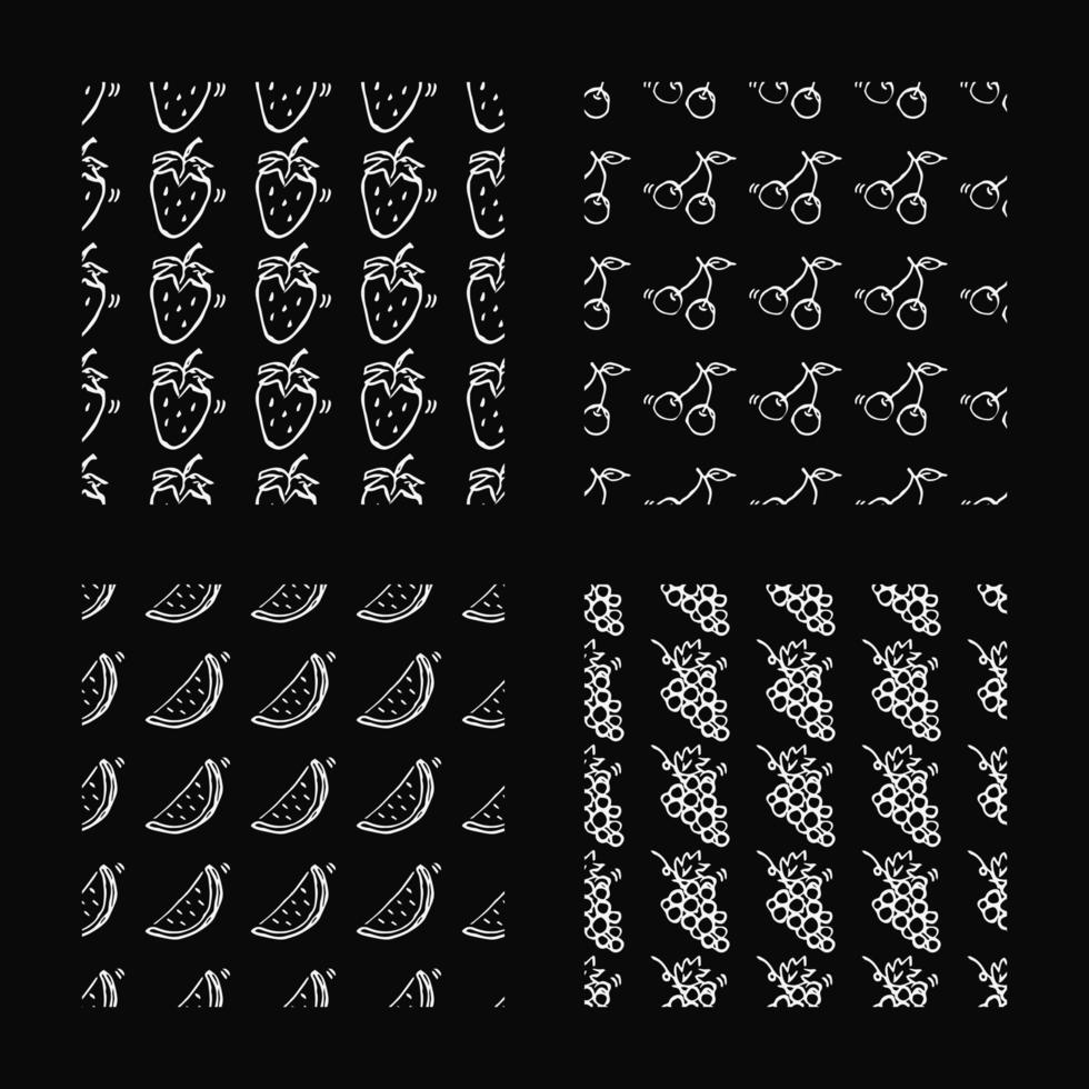 insieme di diversi modelli di frutta senza soluzione di continuità. sfondo di frutta vettoriale doodle