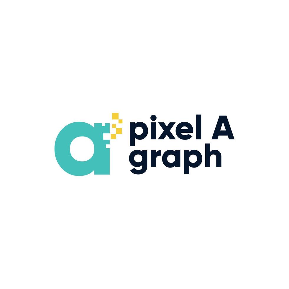 lettera un logo disegno vettoriale in stile pixel