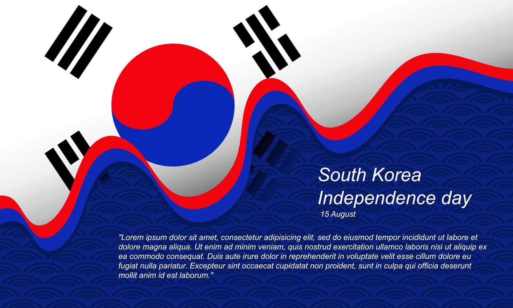 giorno dell'indipendenza della corea del sud o giorno della liberazione per la scheda banner di presentazione del modello ed ecc vettore