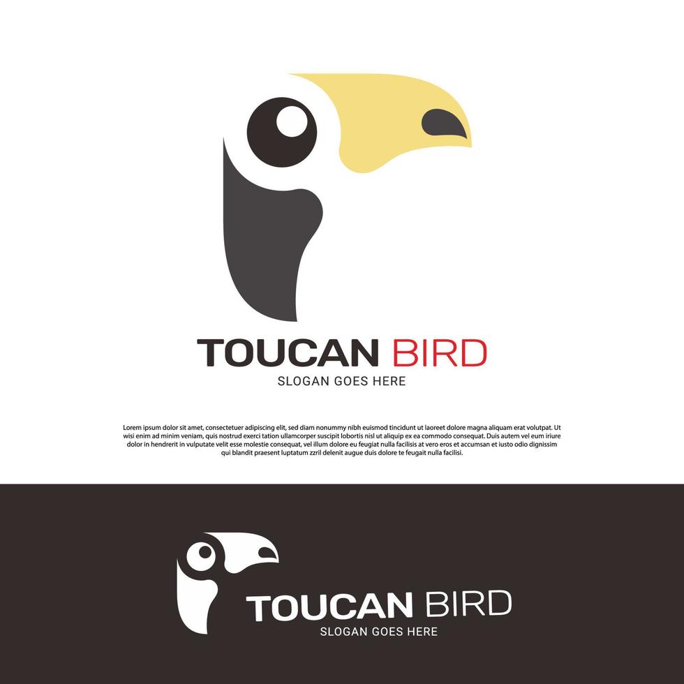 disegno del logo dell'uccello dell'ara tucano vettore