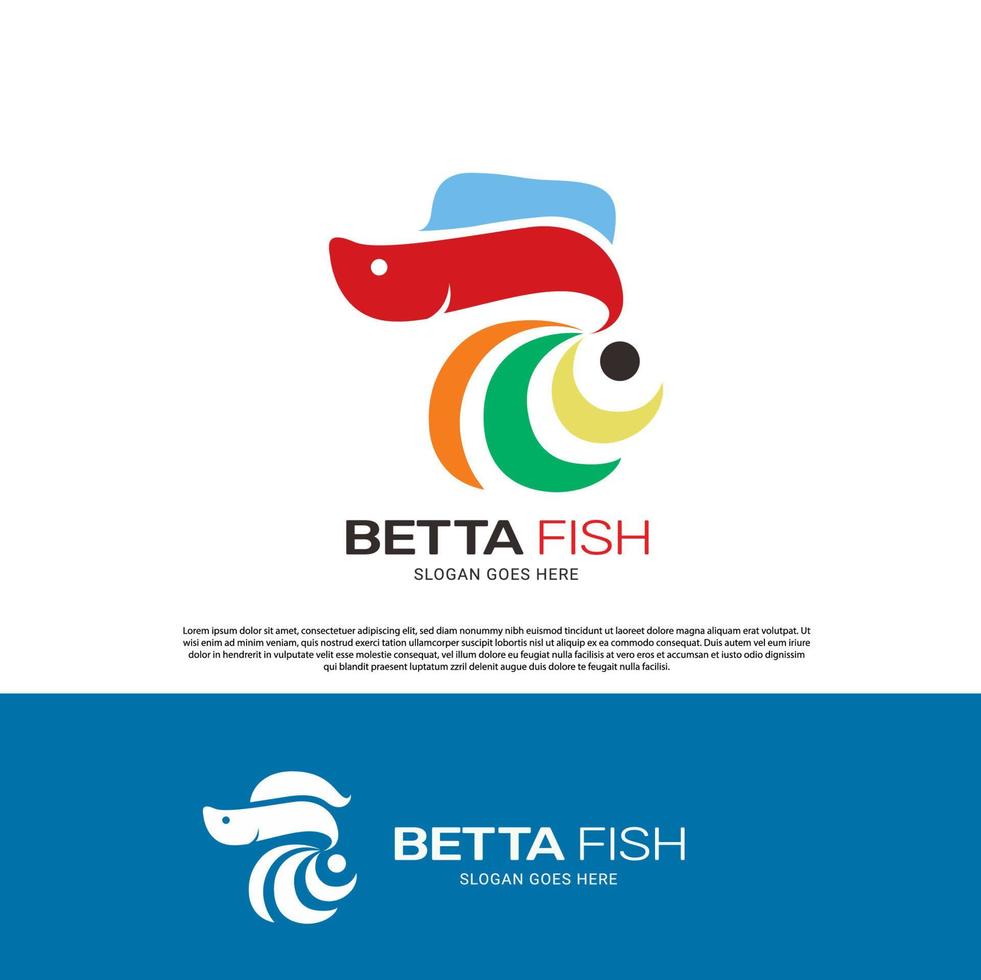 design del modello di logo betta hobby pesce vettore