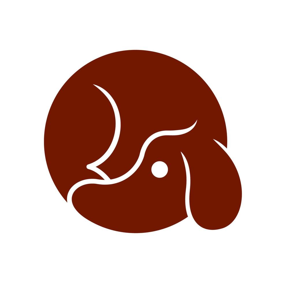 disegno dell'icona del logo del cerchio dell'animale domestico del cane vettore