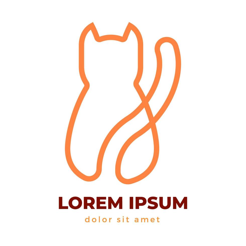 linea di simbolo dell'icona del logo del gatto vettore