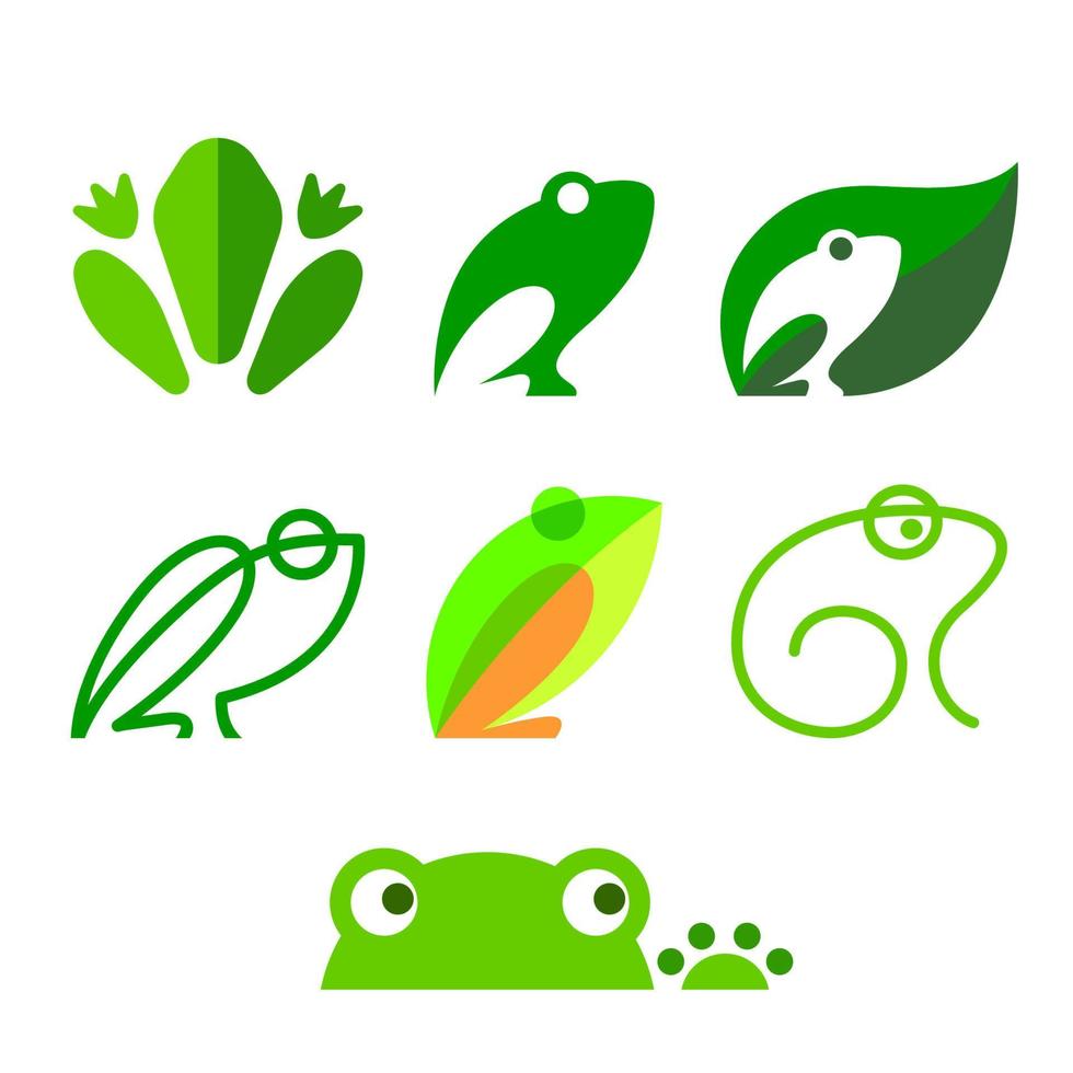 simbolo dell'icona del logo della rana vettore