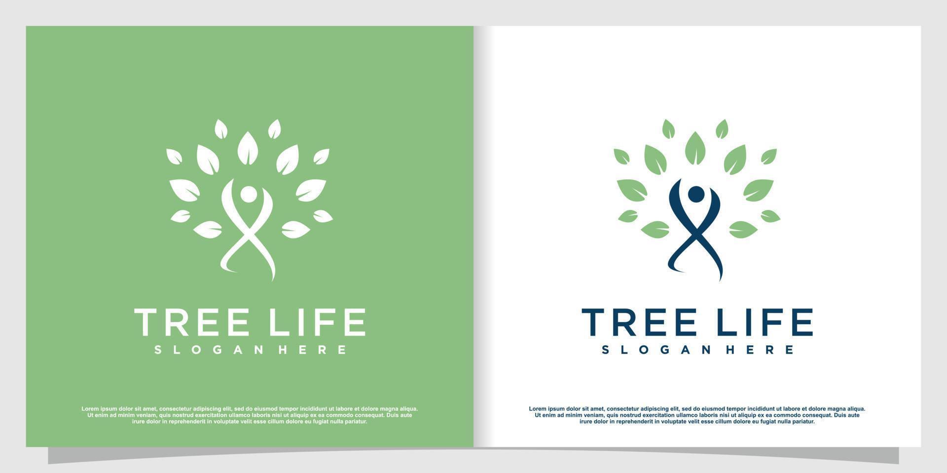 logo della vita dell'albero con vettore premium in stile umano moderno parte 4