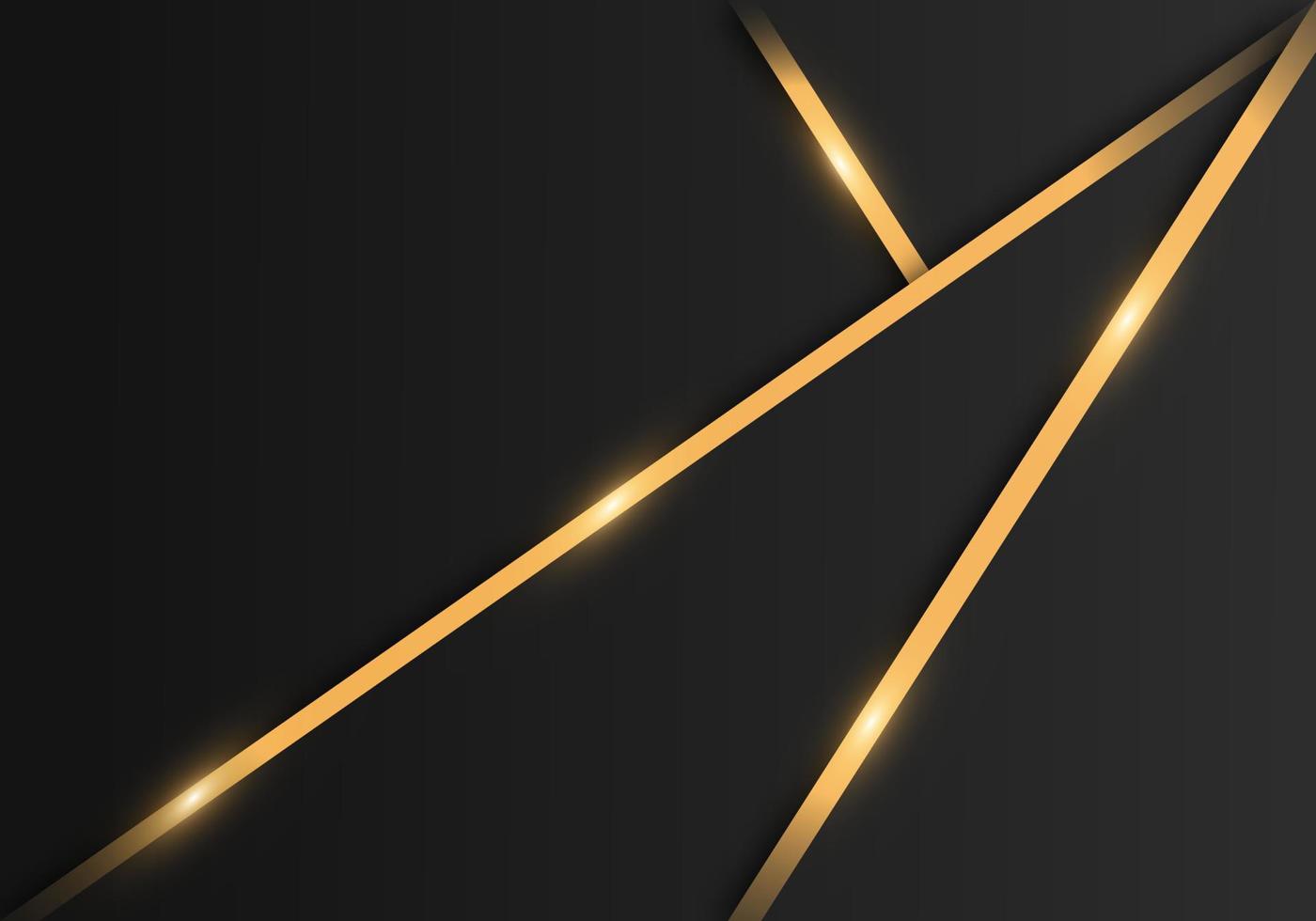 strati di sovrapposizione geometrici neri premium astratti con stile di lusso a strisce dorate su sfondo scuro con spazio per la copia vettore