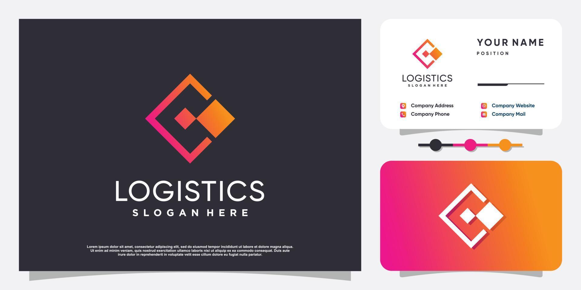 design del logo logistico con vettore premium in stile moderno