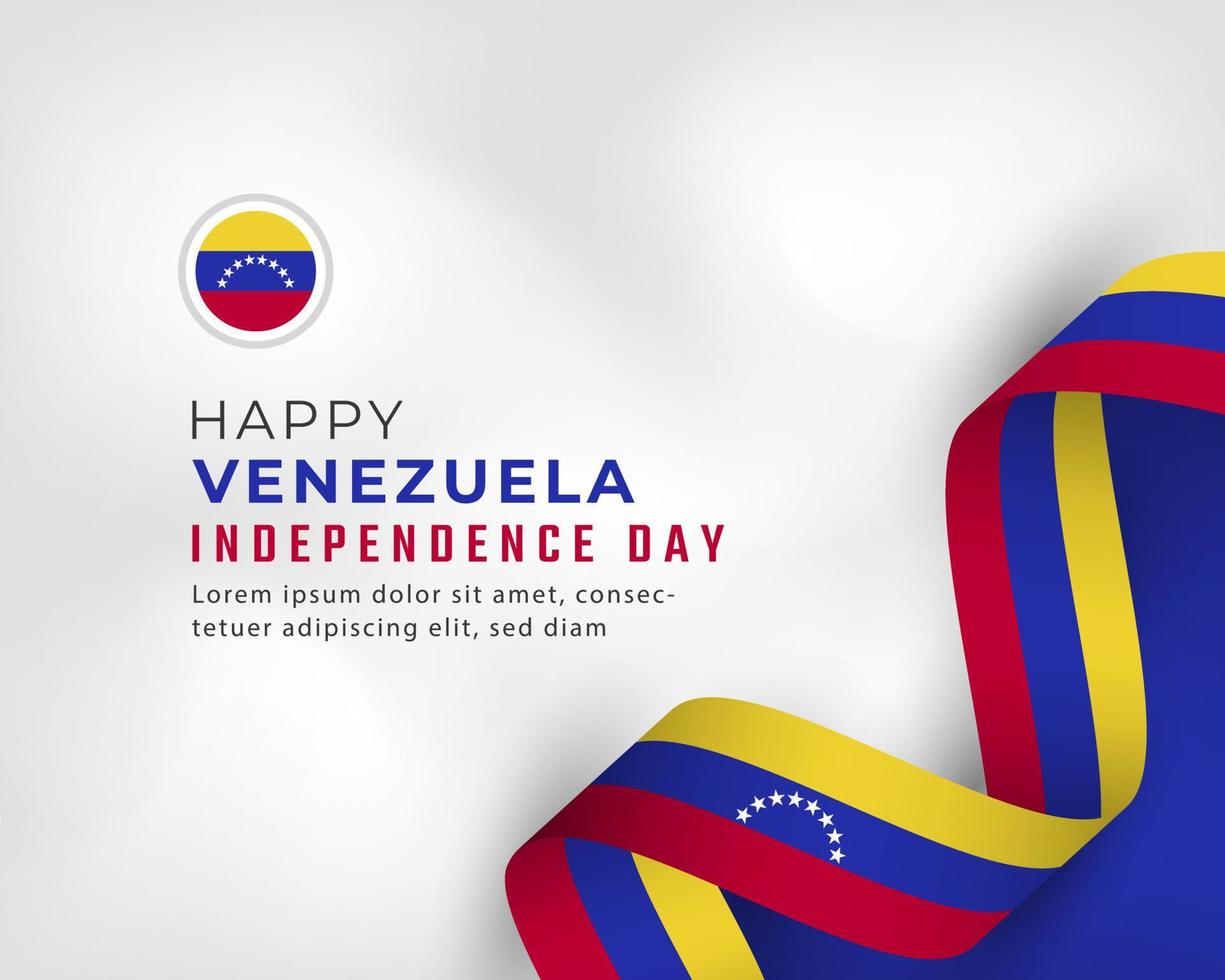 felice giorno dell'indipendenza del venezuela 5 luglio celebrazione disegno vettoriale illustrazione. modello per poster, banner, pubblicità, biglietto di auguri o elemento di design di stampa