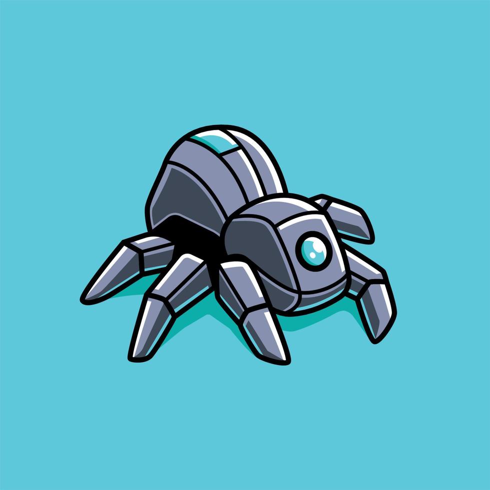 modello di logo del fumetto di concetto di spiderbot vettore
