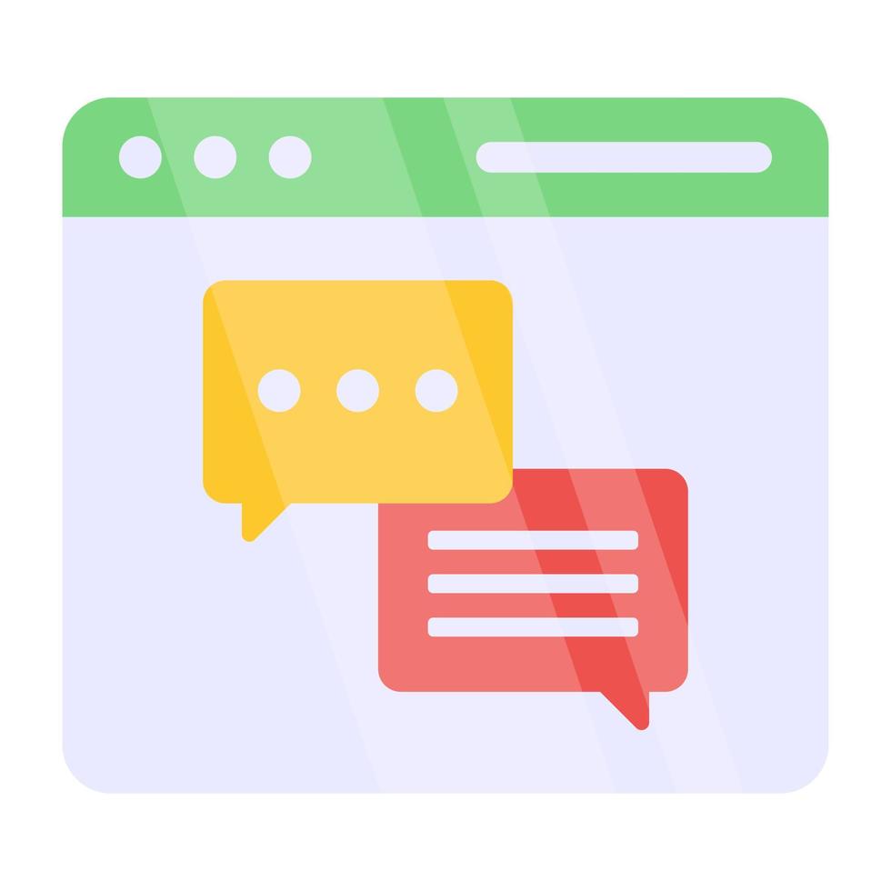 icona del design piatto della chat web vettore