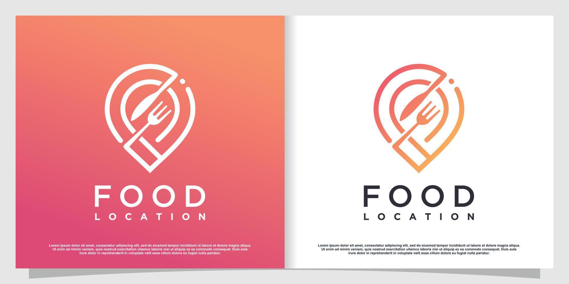 logo della posizione del cibo con elemento vettoriale premium semplice e creativo parte 3