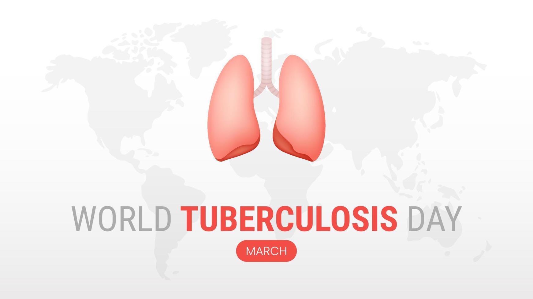 giornata mondiale della tubercolosi su sfondo bianco vettore