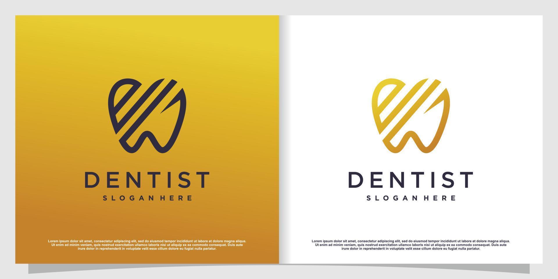 design del logo dentale con elemento vettoriale premium in stile creativo parte 12