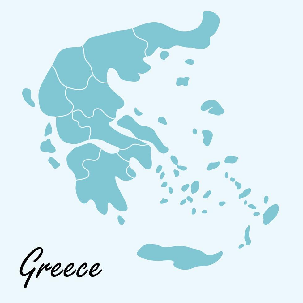 doodle disegno a mano libera della mappa della grecia. vettore