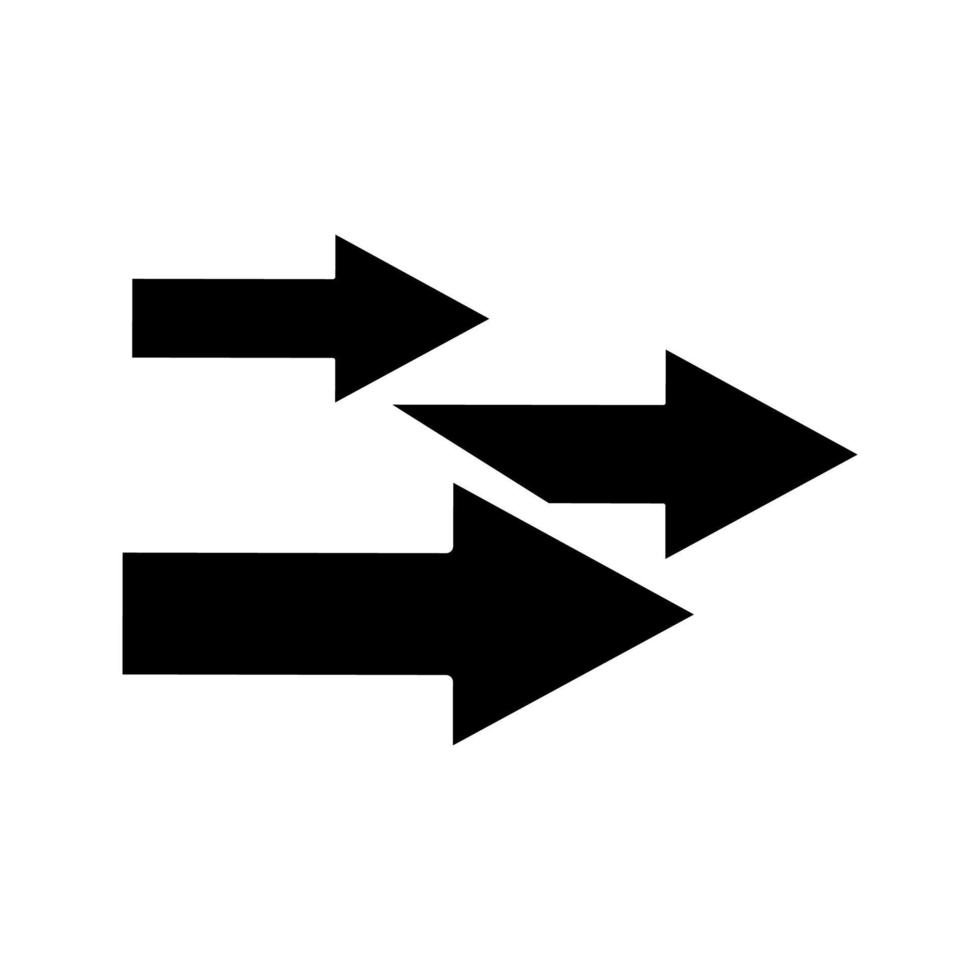 icona del glifo con frecce di velocità. movimento veloce. simbolo della sagoma. spazio negativo. illustrazione vettoriale isolato