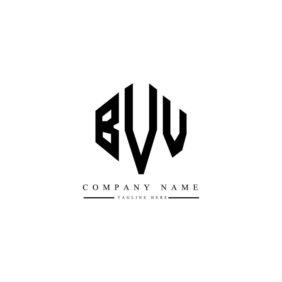 design del logo della lettera bvv con forma poligonale. bvv poligono e design del logo a forma di cubo. bvv esagono logo modello vettoriale colori bianco e nero. monogramma bvv, logo aziendale e immobiliare.