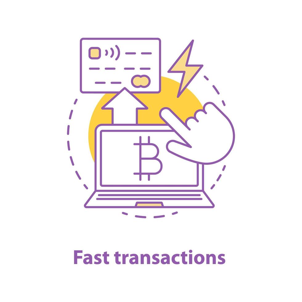 icona del concetto di transazioni veloci. illustrazione al tratto sottile dell'idea di internet banking. portafoglio digitale. disegno di contorno isolato vettoriale