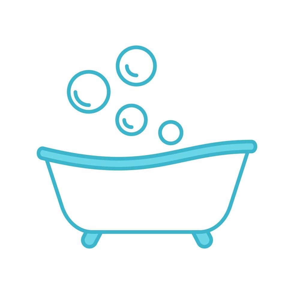 icona del colore della vasca da bagno del bambino. fare il bagno. illustrazione vettoriale isolata