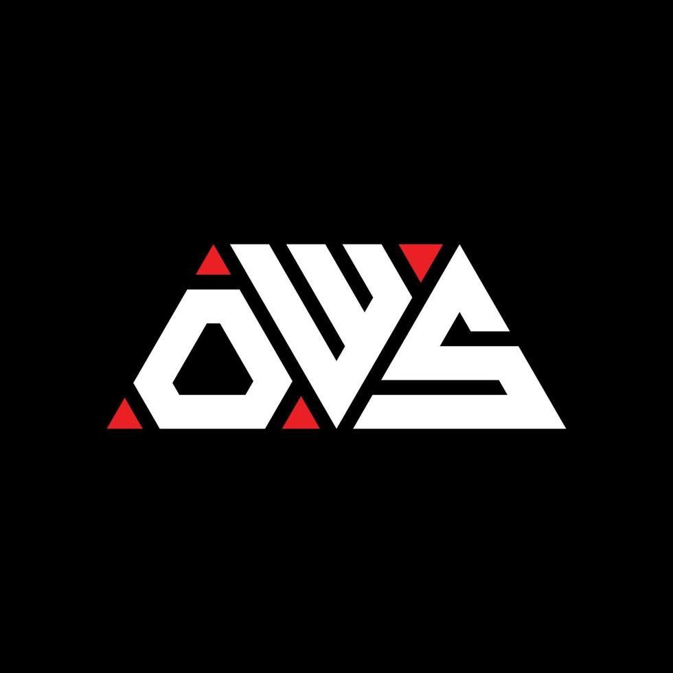 logo della lettera triangolare di ows con forma triangolare. monogramma di design del logo del triangolo di ows. modello di logo vettoriale triangolo di ows con colore rosso. ows logo triangolare logo semplice, elegante e lussuoso. ahi