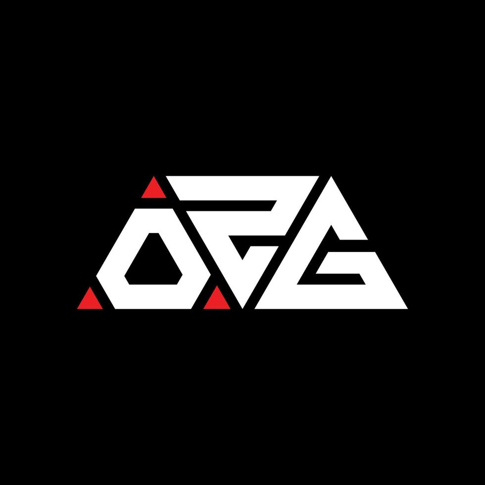 design del logo della lettera triangolare ozg con forma triangolare. monogramma di design con logo triangolo ozg. modello di logo vettoriale triangolo ozg con colore rosso. logo triangolare ozg logo semplice, elegante e lussuoso. ozg