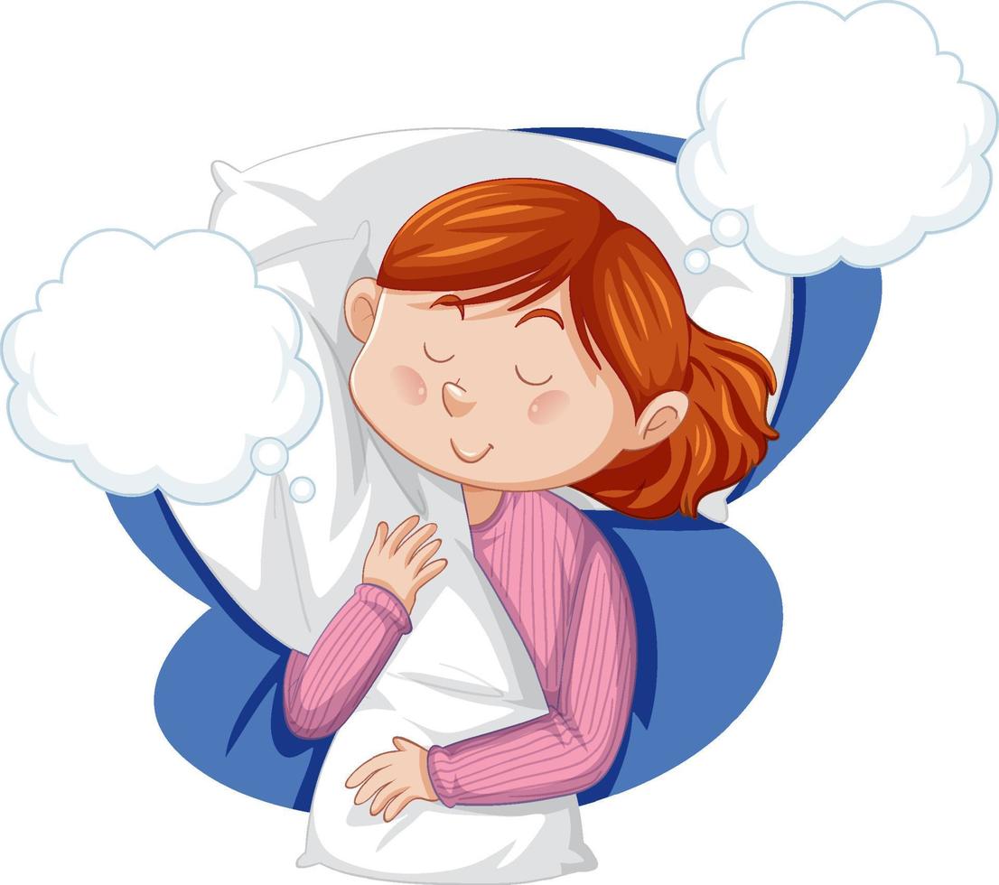 clipart di sonno della ragazza sveglia vettore