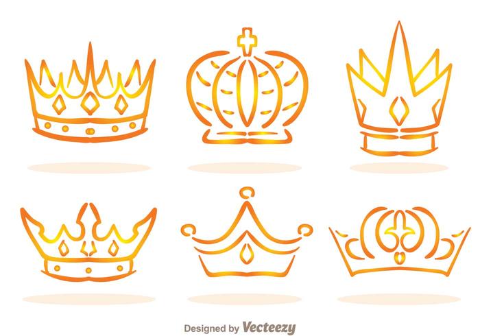 Vettori di logo corona dorata d'oro