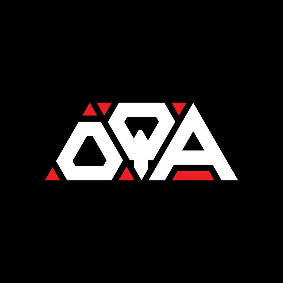 oqa triangolo logo design lettera con forma triangolare. oqa triangolo logo design monogramma. modello di logo vettoriale triangolo oqa con colore rosso. oqa logo triangolare logo semplice, elegante e lussuoso. oqa