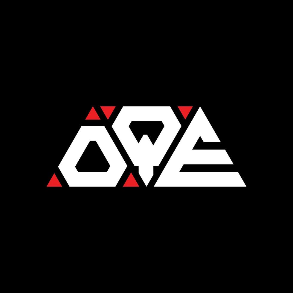 design del logo della lettera del triangolo oqe con forma triangolare. oqe triangolo logo design monogramma. modello di logo vettoriale triangolo oqe con colore rosso. oqe logo triangolare logo semplice, elegante e lussuoso. oqe