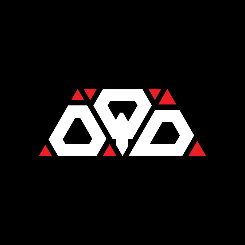 design del logo della lettera del triangolo oqd con forma triangolare. oqd triangolo logo design monogramma. modello di logo vettoriale triangolo oqd con colore rosso. oqd logo triangolare logo semplice, elegante e lussuoso. oqd