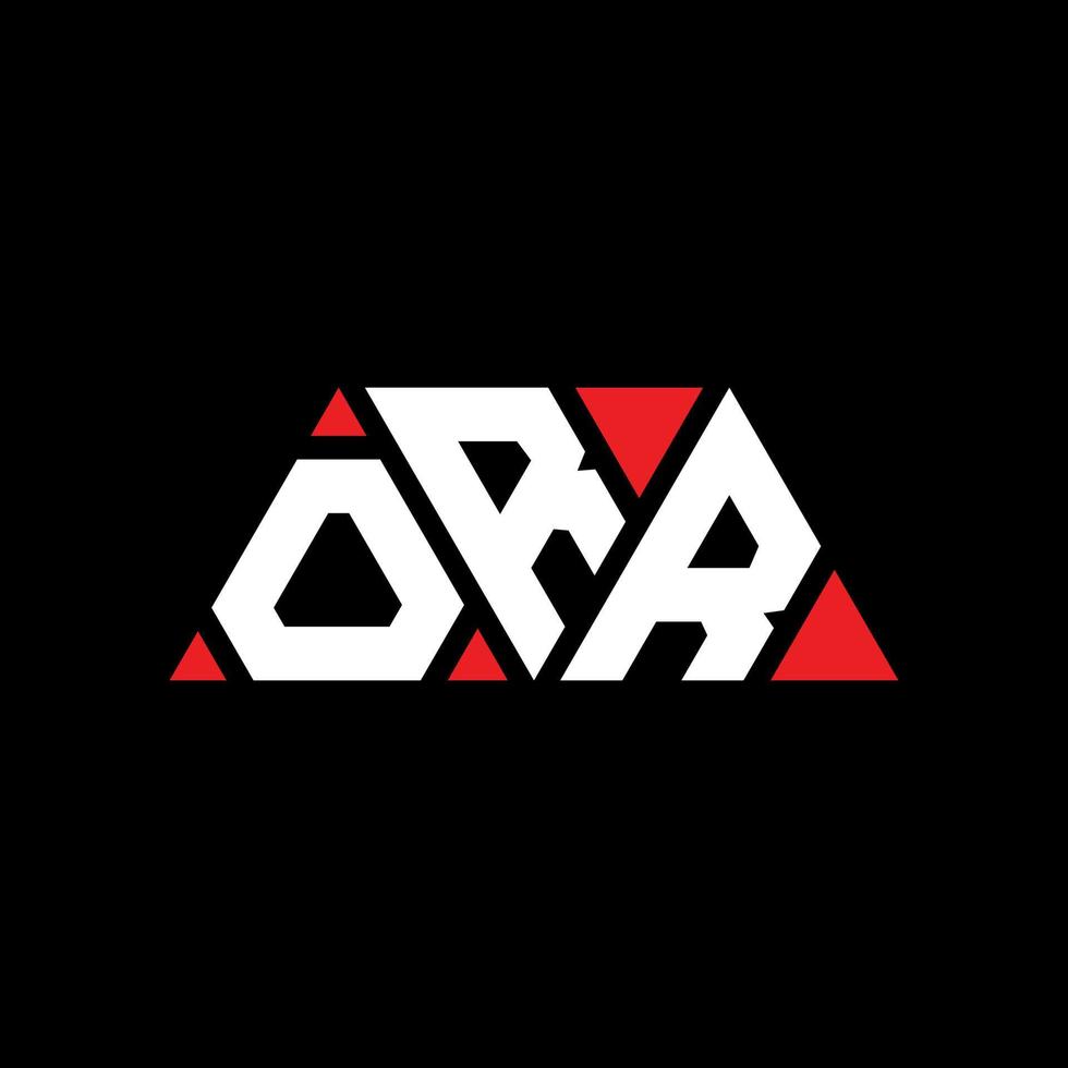 o design del logo della lettera triangolare con forma triangolare. o monogramma del design del logo del triangolo. orr modello di logo vettoriale triangolo con colore rosso. o logo triangolare logo semplice, elegante e lussuoso. orr