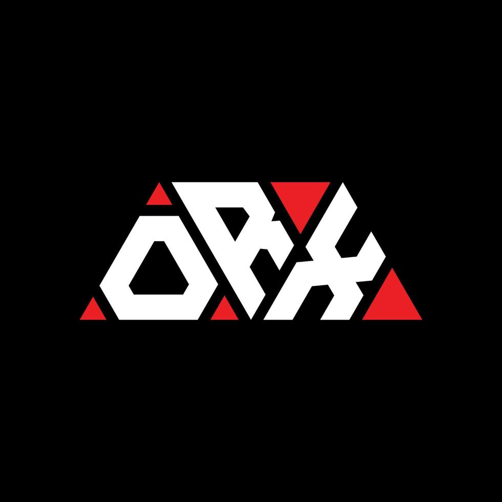 logo della lettera del triangolo orx con forma triangolare. monogramma di design del logo del triangolo orx. modello di logo vettoriale triangolo orx con colore rosso. logo triangolare orx logo semplice, elegante e lussuoso. orx