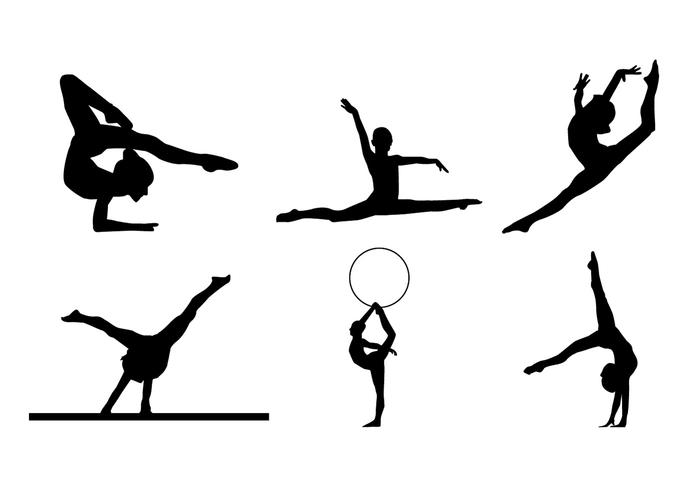 Vettori di Silhouette ginnastica