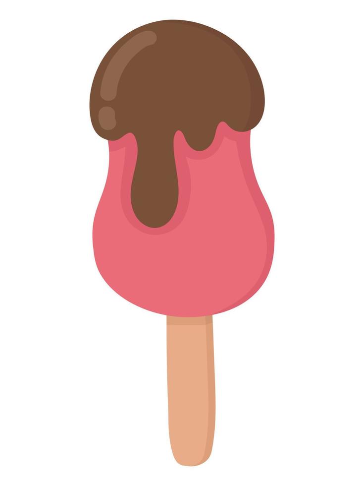 modello luminoso di gelato. clipart di doodle piatto. tutti gli oggetti vengono ridipinti. vettore