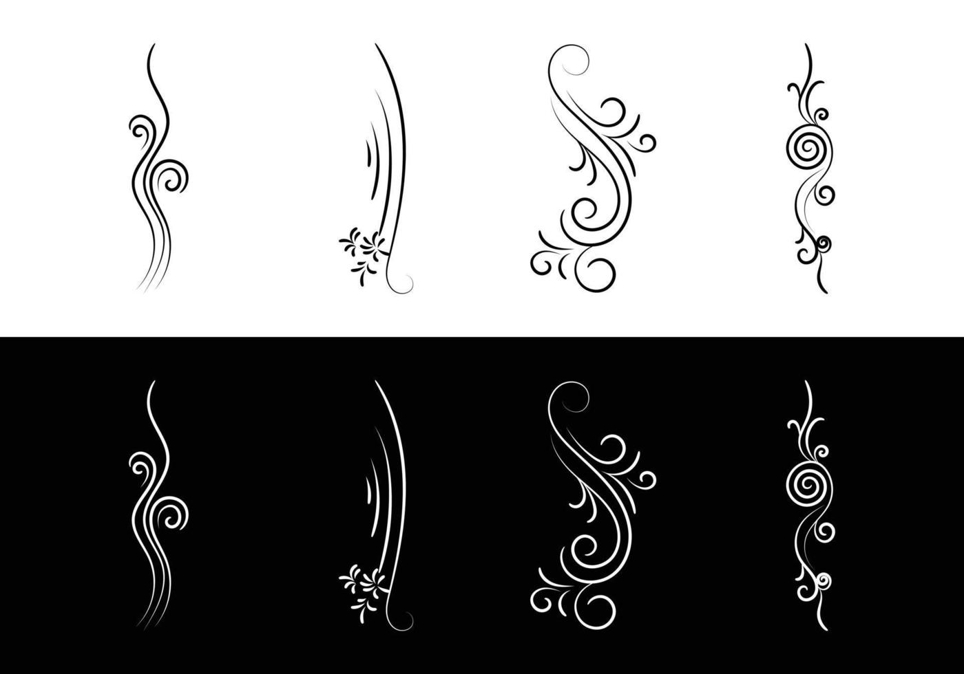 illustrazione vettoriale set di bordi calligrafici e divisori monogrammi decorativi e decorativi e bordi calligrafici.