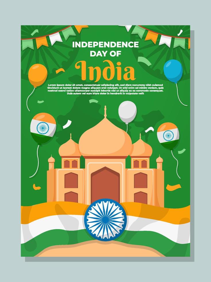 poster del giorno dell'indipendenza dell'india vettore