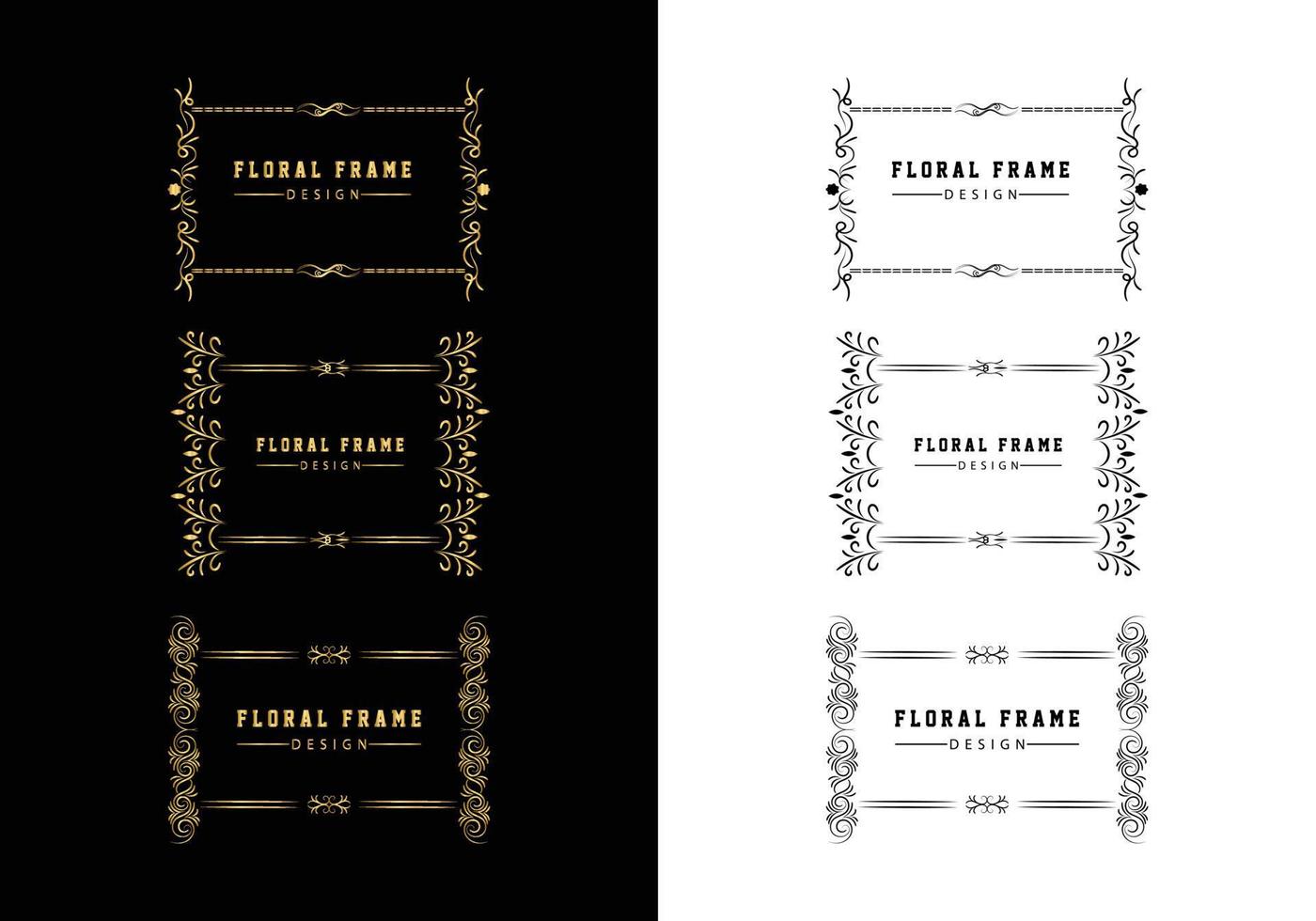 cornice rotonda decorativa dorata per il design con ornamenti floreali. un modello per la stampa di cartoline. vettore