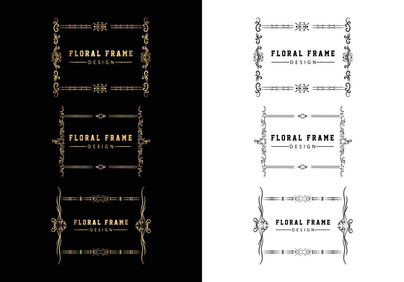 cornice rotonda decorativa dorata per il design con ornamenti floreali. un modello per la stampa di cartoline. vettore